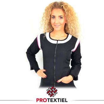 Tuniek Fleur zwart met wit en licht roze