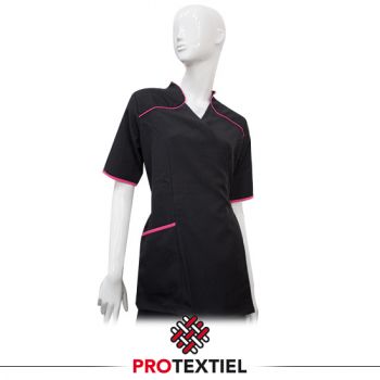 Wikkeltuniek Wendy: Zwart met roze bies